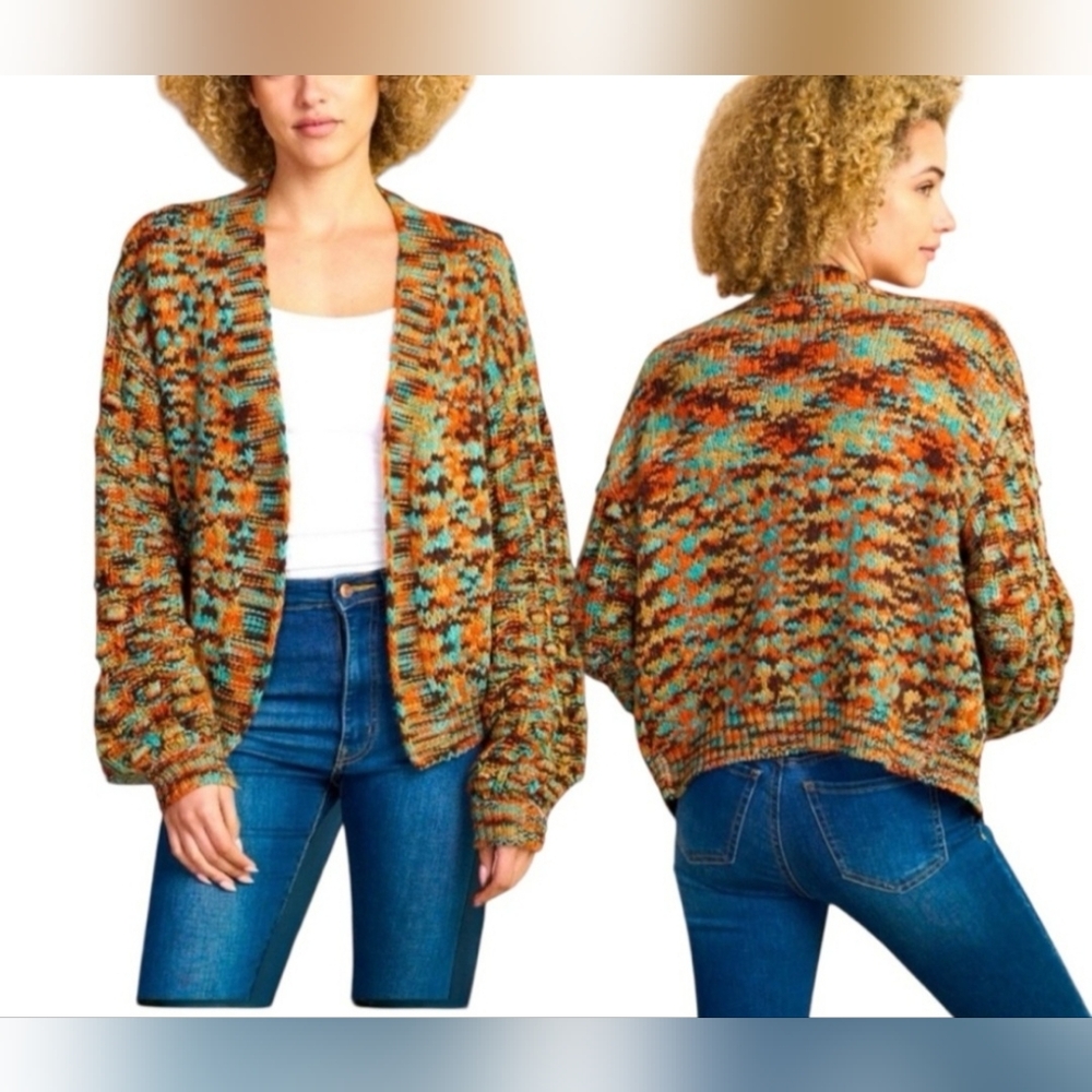 Baevely Multi-Color Open Front Cardigan NWT